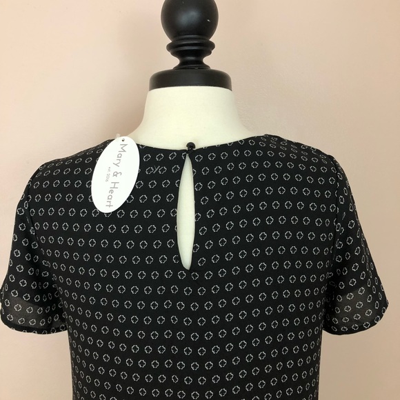 Black Floral Print Short Sleeve Dress - Picture 6 of 8